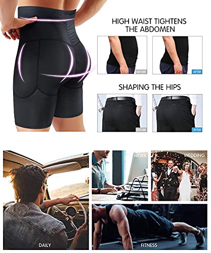 Nonecho Men'S Padded Briefs Boxer Underwear Tummy Control Shorts High Waist Body Shaper Enhance Butt Lifter Shapewear Abdomen thumb #5