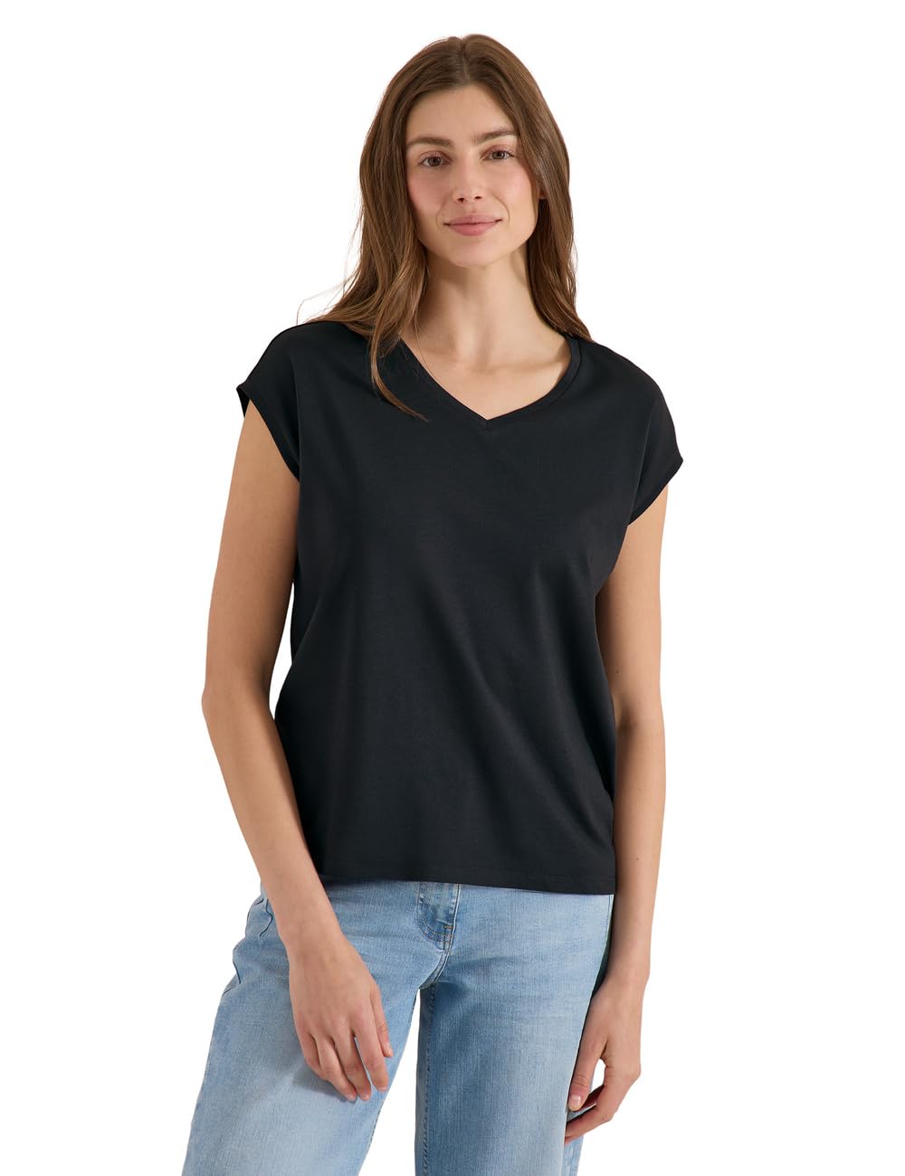 Cecil Dropped Shoulder Shirt with V-Neck Palm Breeze Green XS