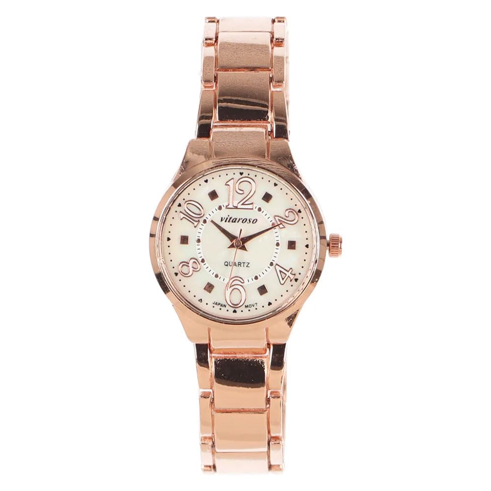 Amazon | 日本製ムーブメント シンプル3針ピンクゴールドにシェル文字