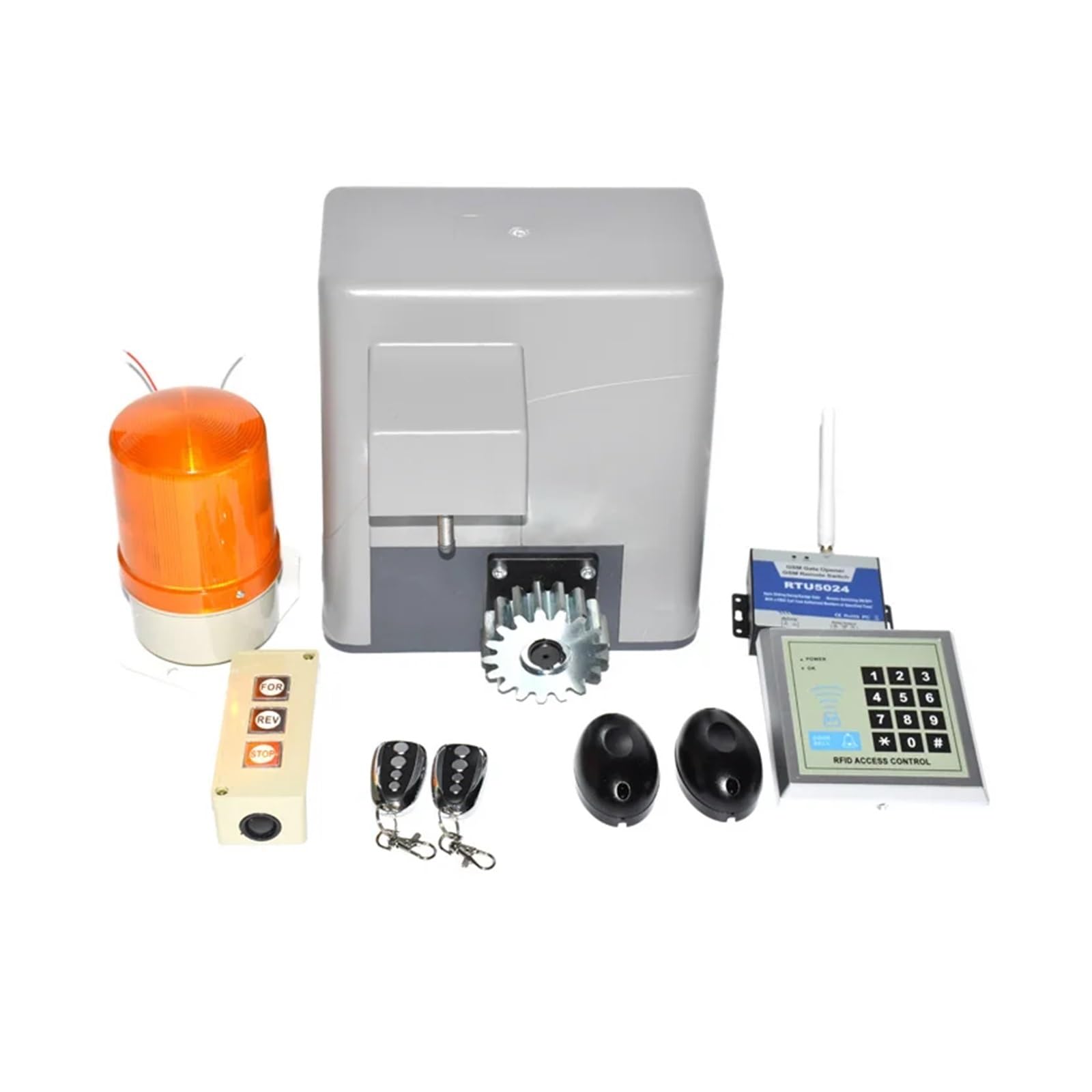 Automatic Gate Opener, 600kg Sliding Gate Motor Kit with 2 Remote Controls Operator Automatic Door Opener Motorisation Set(Kit3)