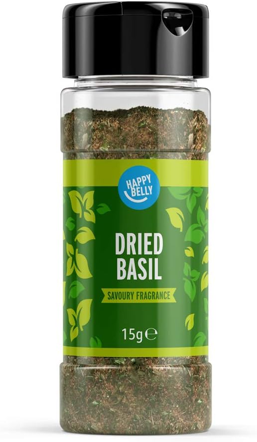 Amazon Brand - Happy Belly Dried Basil, 15g