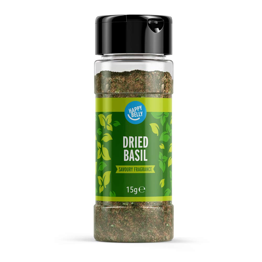 Amazon Brand - Happy Belly Dried Basil, 15g