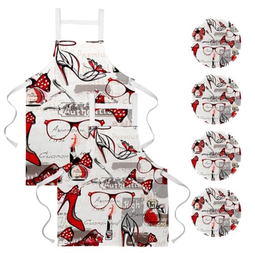 Tabliers de cuisine multicolores lot de 2 pour restaurant et bar