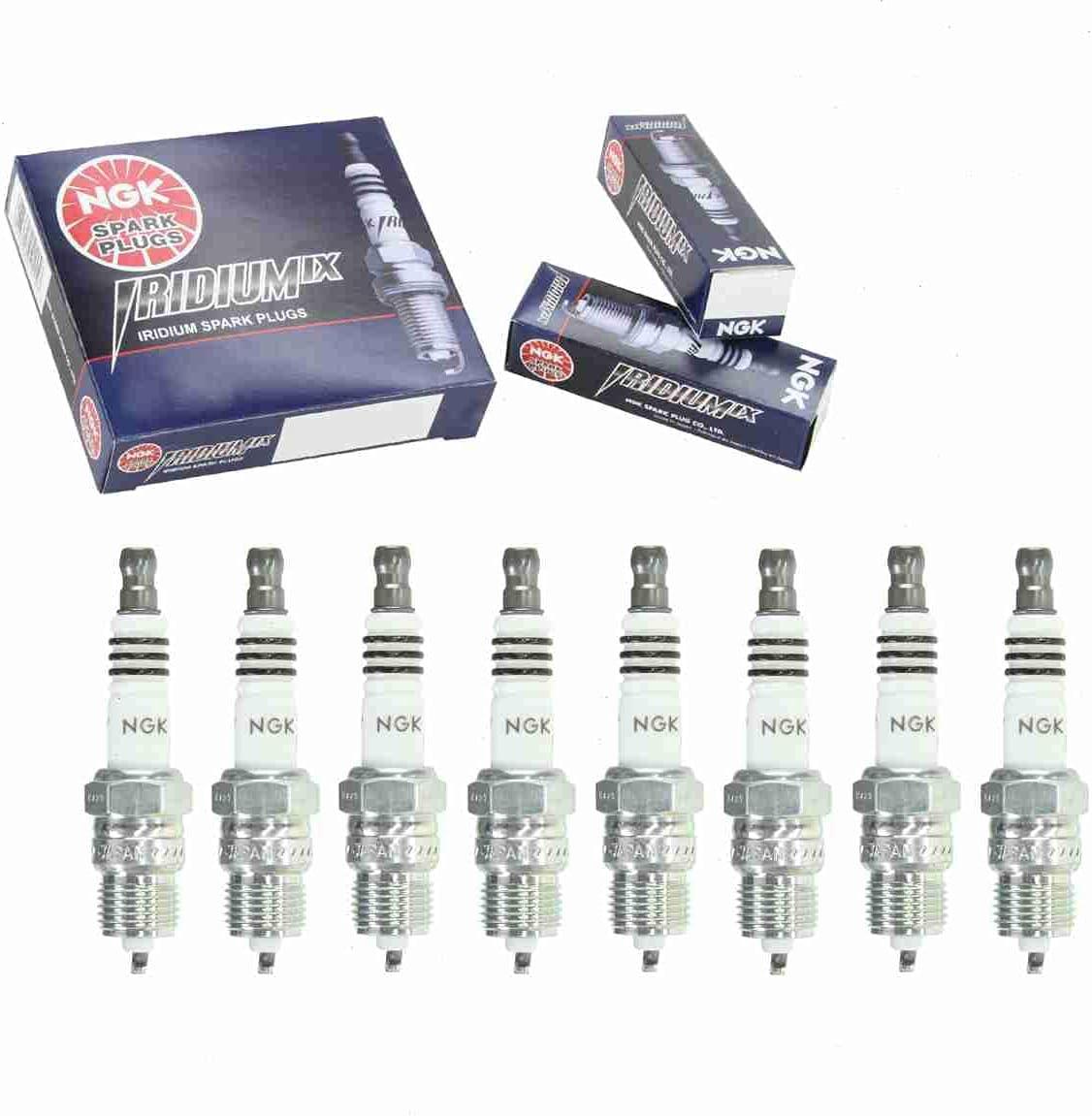 8 pc NGK Iridium IX Spark Plugs compatible with Ford Bronco 5.0L 5.8L V8 1975-1996