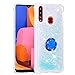 Produktbild FAWUMAN Hülle für Samsung Galaxy A20s Diamant Ring Flüssig Treibsand Silikon TPU Bumper Hülle für Samsung Galaxy A20sFluoreszierende grüne Sterne