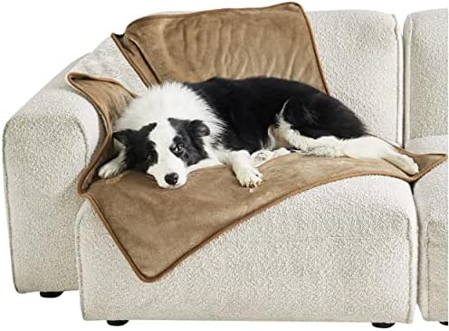 LE SURE Hundedecke Wasserdicht，100x120cm wasserdichte Decke Sofa,Kamel | Hundedecke für unterwegs, grosse Hunde Decke Fleece waschbar, Katzendecke flauschig und weich für Bett, Aut