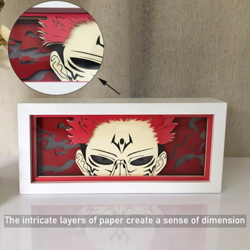 Image of Anime Led Light Box Anime Paper Cut Light Box Handmade RGB Multi Color Manga Shadow Lamp Carving Night Light Table Lamp for Room Decor Anime Gift L-10-U