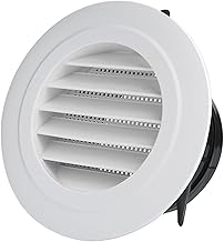 HZEPDVT ABS Redondo Ventilación Rápida Salida De Aire Fresco Ajustable Sin Decoloración Ni Amarilleamiento Difusor Redondo con Malla Protectora Blanco 1 Pieza(100mm)