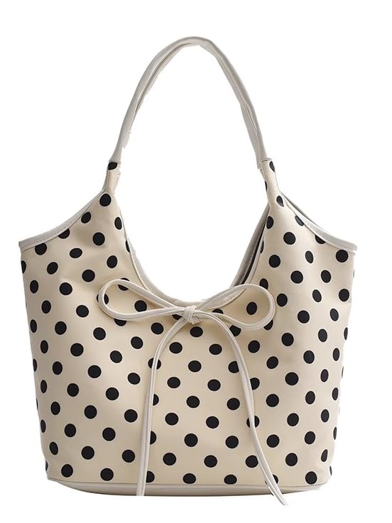 Whimsy Twee Polka Dot Bow Shoulder Bag Fashion Whimsical Polka Dot Bow Shoulder Purse 2025