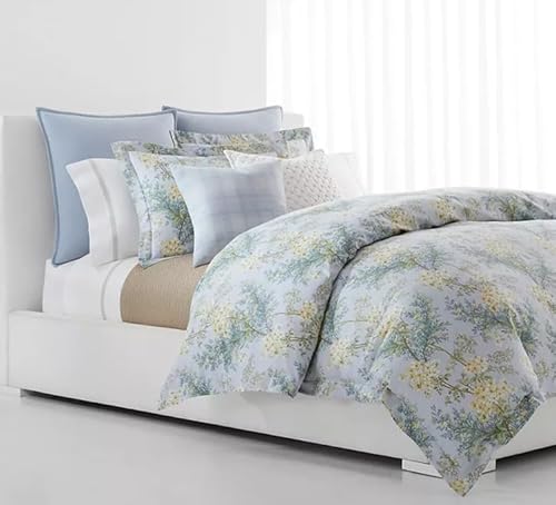 Lauren Ralph Lauren Sadie Yellow Floral Green Leaves on Blue