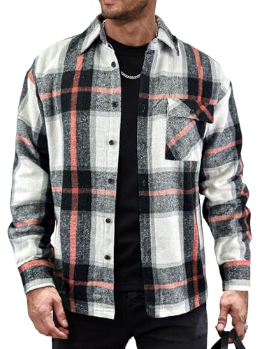 Image of JEMLDL Mens Flannel Plaid Shirts Jackets