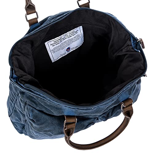 Bolso shopper Avirex espacioso de canvas azul con correa cómoda 5