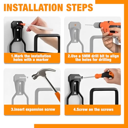 Support de tuyau d'arrosage solide avec raccords de fixation