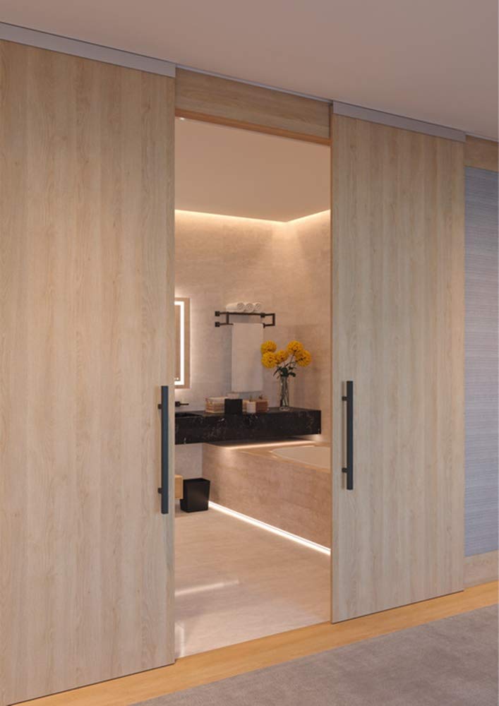 Gedotec Design Stoßgriff Schiebetür Glas-Türgriff Zimmertür Türbeschlag Edelstahl matt | Stangengriff Länge 600 mm | Haltegriff für Glastüren & Holztüren | 1 Stangen-Griffpaar mit Befestigungsmaterial