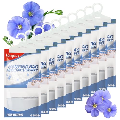 Vacplus Moisture Absorbers, Hanging Closet Dehumidifier Bags, Humidity Packs, Desiccant, Closet...