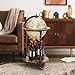 Goplus Globe Bar, 17.5” Globe Bar Liquor Cabinet with Wheels, Bottom Shelf, Old World Map, 16th Century Italian Replica Bar Globe, Retro Wine Stand, Globe Bar Cart for Dining Room Living Room Home