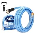 Kohree 15FT Upgraded RV Water Hose, 5/8" Premium Drinking Water Hose for Camper, Leak Free, No Kink, Short Flexible Garden Hose 15 ft with Strap, Reinforced PVC Design w/Strain Relief Ends - Blue