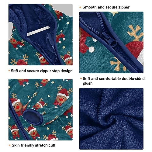 Cute Christmas Reindeer Boys Fleece Hoody Jacket Zip Up Coat Warm Fall Winter Plush Jacket Long Sleeve Outerwear3