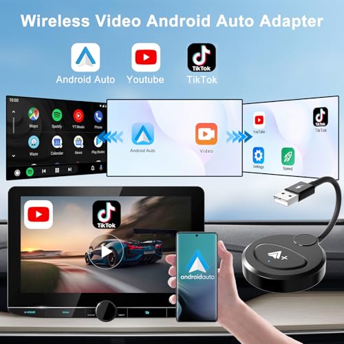 Wireless Carplay Adapter Built in YouTube Net-Flix,Carplay Wireless for Wired Car Play to Wire-Less Support YouTube Net-Flix Tiktok Video Play,Easy Plug and Play_Golden - Image 5