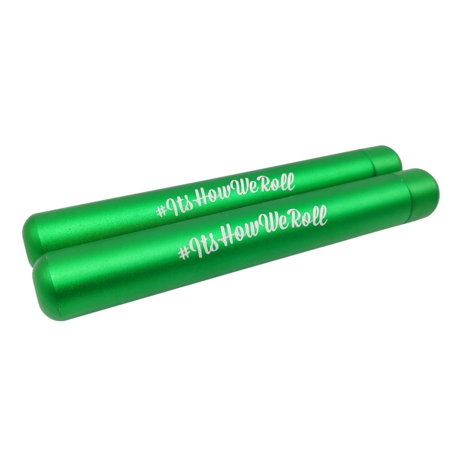 SMO #ItsHowWeRoll King Size Doob Tube | CNC Aluminium Smell Proof Metal J Tube Cigar Cone Case X 2 (Green)