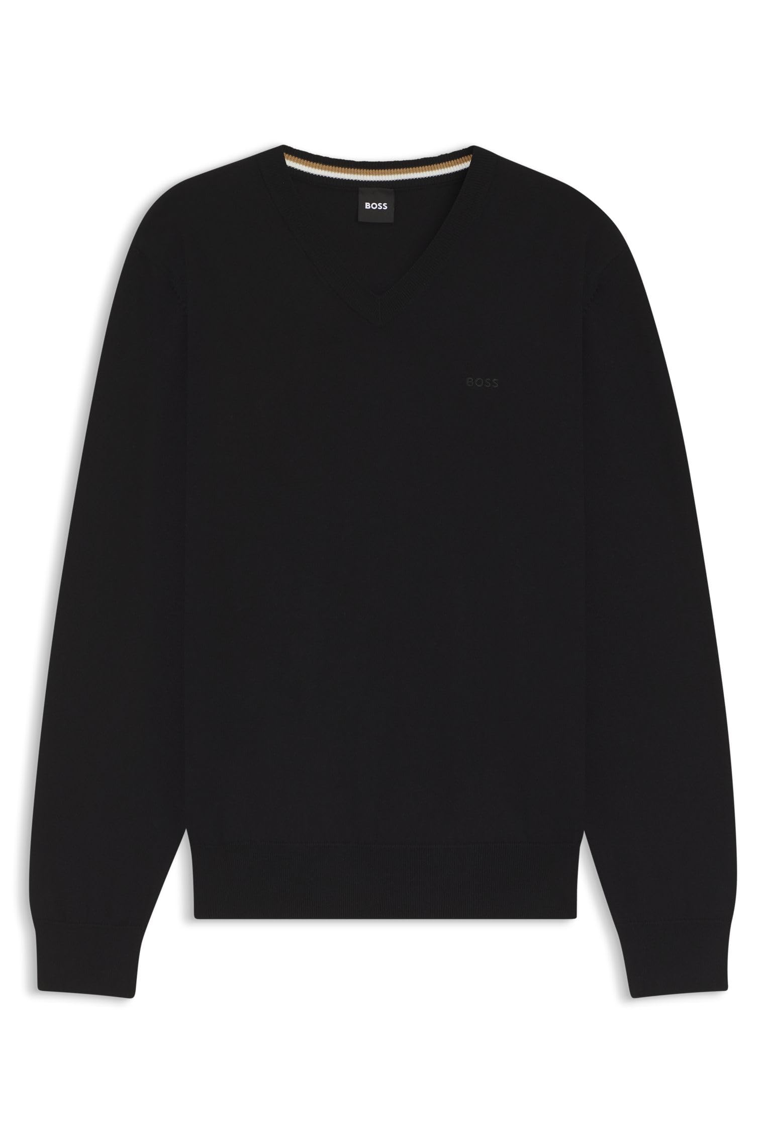 BOSS Herren Upacello-L Pullover aus Baumwolle mit V-Ausschnitt