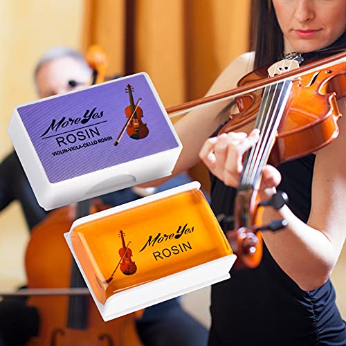 MOREYES Violin Rosin Viola Rosin Cello Rosin for Bows Low Dust (2 Pack Natural Rosin)