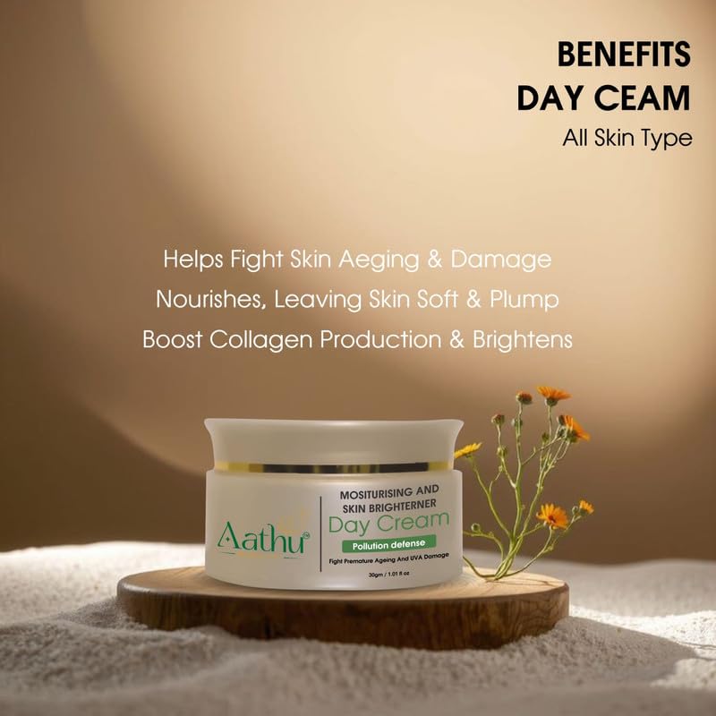 Aathu Moisturizing And Skin Brightener Day Cream (Pack 1) | White |30g | Scented | For Personal Care and Use 3