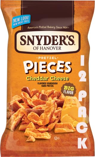 Image of Snyder's of Hanover Pretzel Pieces, Cheddar Cheese 2.25 oz Pack of 12 bundled by SUPERDEALS with mystery gift in every order