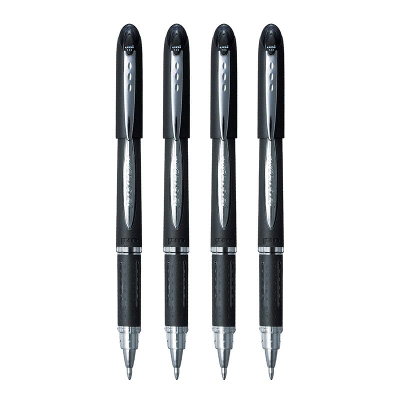 uni-ball Jetstream SX-210 1.0 mm Roller Ball Pen | Black Ink, Pack of 4