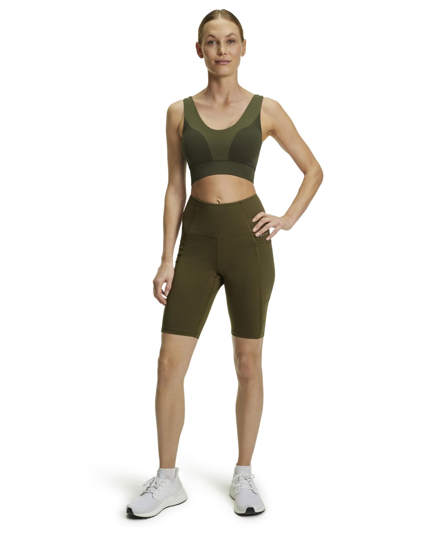 FALKE Damen CORE Short Sporthose Funktionshose hohe Taille druckfreier Komfortbund reflektierend kurz elastisch bequem atmungsaktives schnelltrocknendes nachhaltiges Funktionsmaterial 1 Stück
