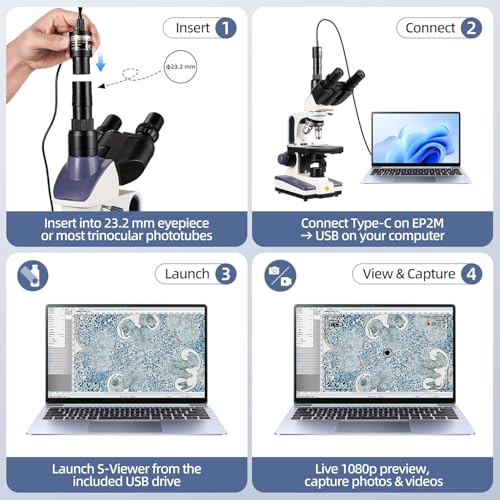 Image of SWIFT Trinocular Compound Microscope SW350T,40X-2500X Magnification,Siedentopf Head,Research-Grade,Two-Layer Mechanical Stage,1.3mp Camera and Software Windows and Mac Compatible | Mechanical Stage,100 PCS Blank Slides and Cover Slips, Research Lab Grade for Professional,Software Compatible