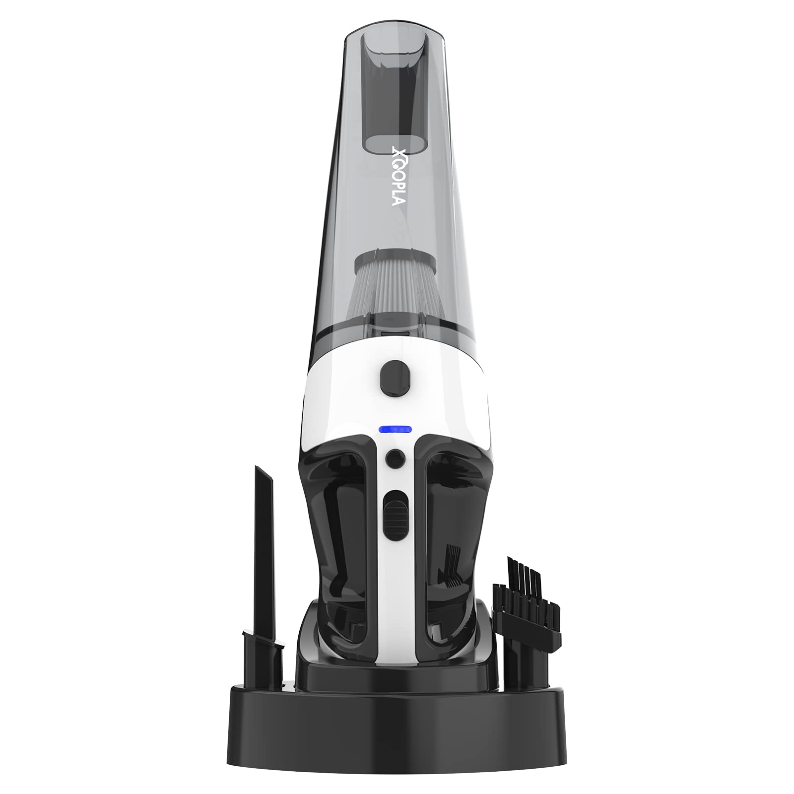 XooplaHandheld Vacuum Cordless, 10Kpa Powerful Suction Car Vacuum Cleaner with LED Light, Charging Dock, Portable Lightweight Rechargeable Hand Held Vacuum for Pet/Car/Home(XP-189Plus Black)