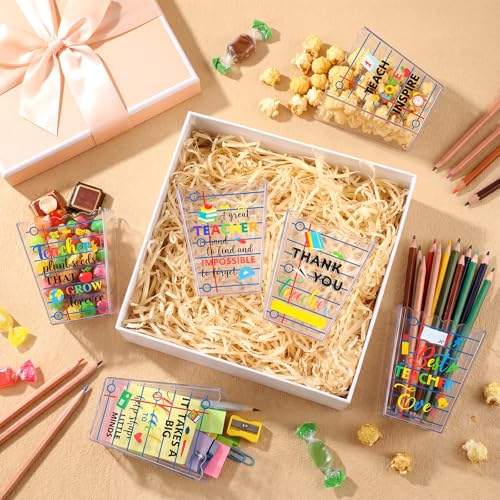 Image of Mimorou 6 Pcs Back to School Teacher Gift Box Container Notebook Pencil Composition Book Crayon Popcorn Candy Jar Containers Holders for First Day of School Party (Notebook)