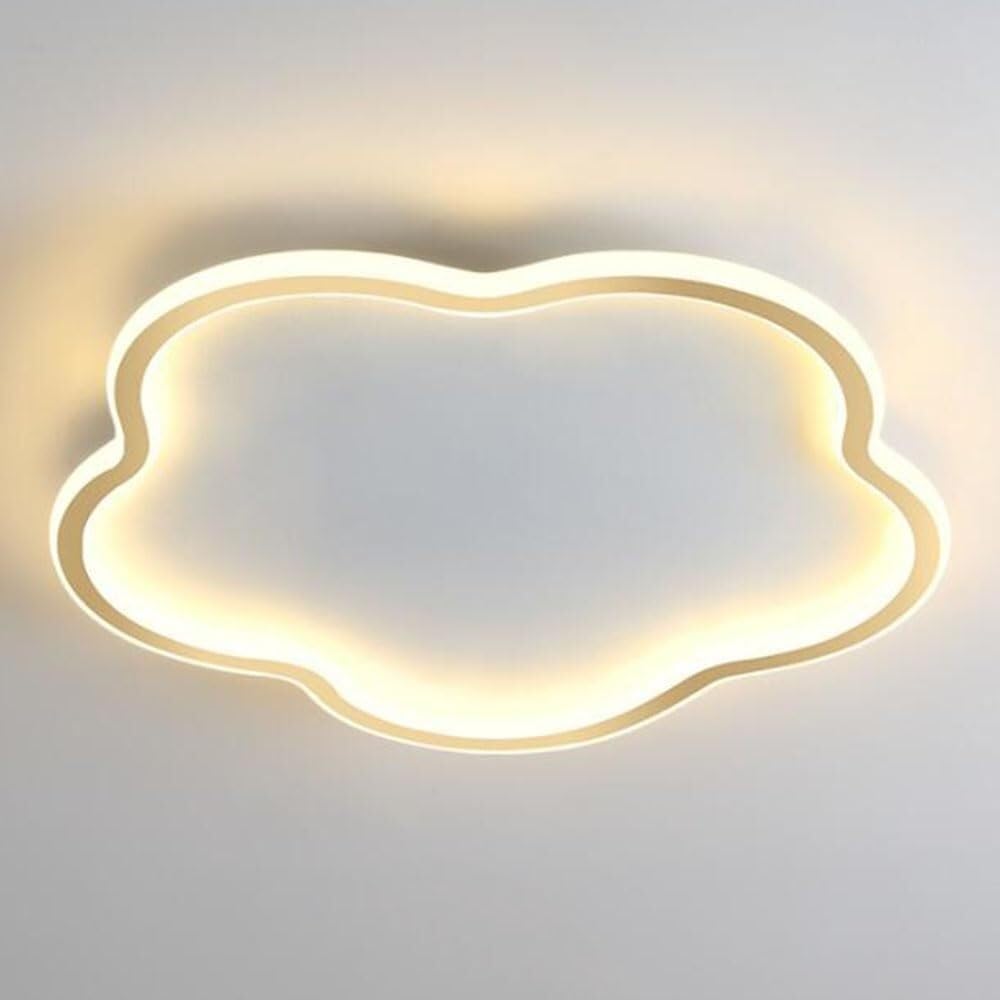 KXEcoLife Creative Home LED Ceiling Light Thin Flat Modern Flush Mount Lighting Fixture Tri-Color Dimming (3000K/4500K/6000K) for Bedroom Hallway Office