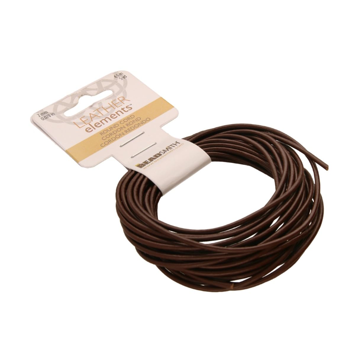 Beadsmith Indisches Leder, Dunkelbraun, 2 mm, 4,5 m