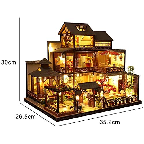 3D-Puzzle DIY Puppenstuben Kit Assembled Miniatur Aus Holz Kabine Handmade Haus Für Mädchen Weihnachten Geburtstag – Bild 3
