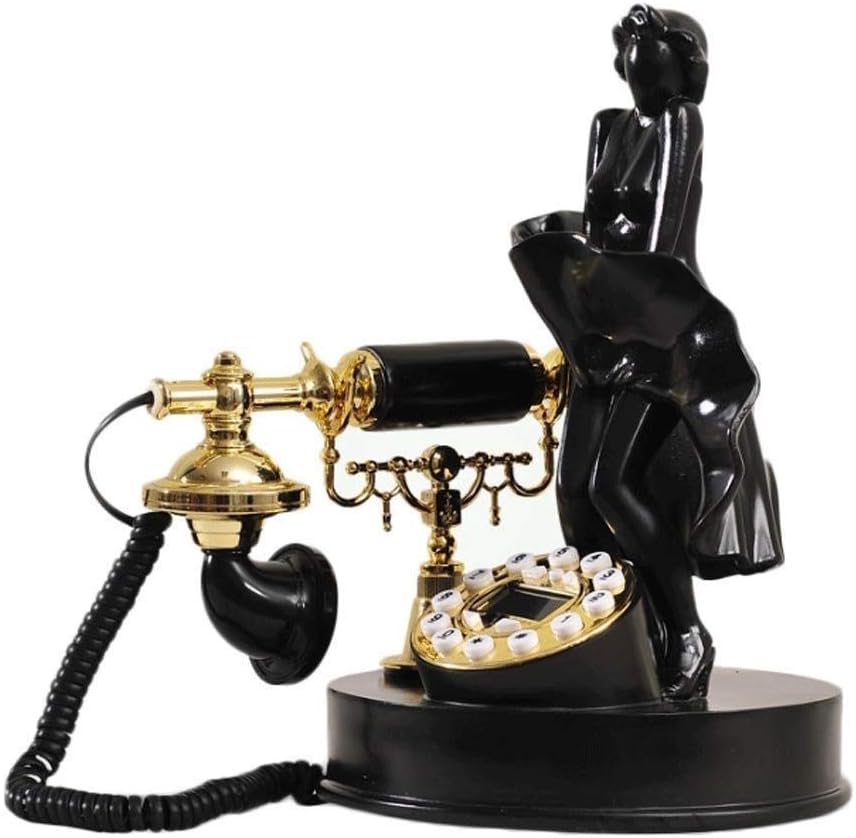 Antique Telephone, Fixed Digital Vintage Telephone Classic European Retro Landline Telephone Corded with Hanging Headset for Home Hotel Office Decor
