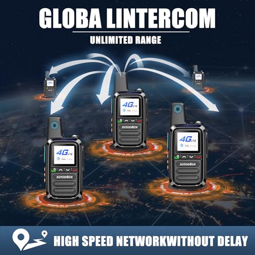 Image of Global Lifetime Free Rapid Walkie Talkies Unlimited Range 4G LTE PoC(Push-to-Talk Over Cellular) Radios Nationwide PTT Cellular Radios Long Distance for Family, Logistics, Company 50pcs with sim Card