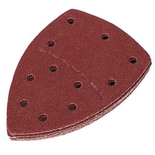 ZJchao 60 Hojas de Papel de Lija de 140 X 140 X 100 Mm con 11 Agujeros, Papel Abrasivo para Lijadora de Palma para Carpintería y Pulido (malla 40)