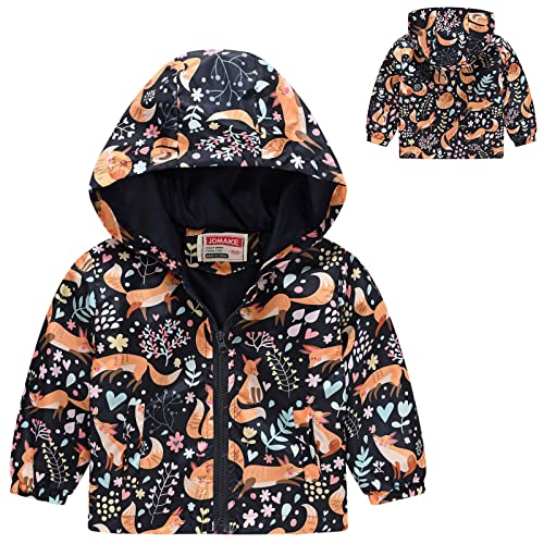 Toddler Boys Girls Windbreaker Outerwear Long Sleeve Hoodies Coats Floral Prints Cartoon Casual Zip Up Thin Jacket3