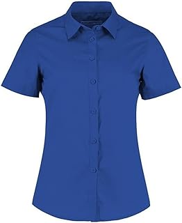 Style It Up Ladies Womens Short Sleeve Blouses Office Oxford Dress Shirt Work Formal Smart Top Classic Fit Button Down Easy Iron Size 6-28