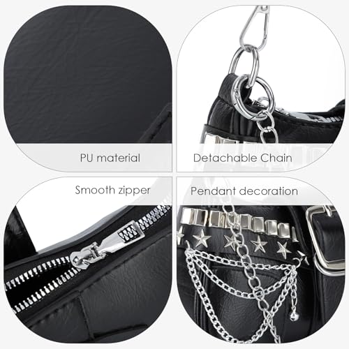 GOKTOW Y2k Shoulder Bag -Goth & Punk Mini PU Leather Purse for Women4