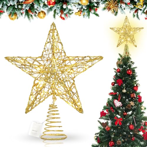 Ctxtqtdt Christbaumspitze Stern, Christbaumspitze Stern, LED...