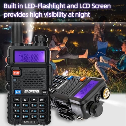 Baofeng UV-5R Radio Ham Radio Handheld UV5R Long Range Dual Band Rechargeable High Power Two Way Radio Walkie Talkies with 1800mAh Li-ion Battery and Earpiece for Hunting Camping Survival Gear,2 Pack - Image 4