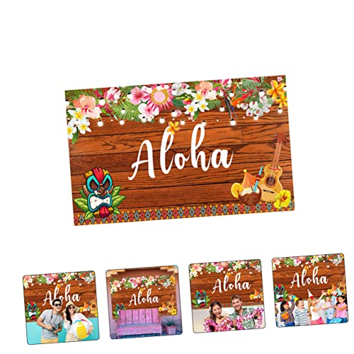 Uonlytech 1 Unidade Pano De Fundo Havaiano Aloha Decorações De Festa Adereço De Fotografia Ornamento