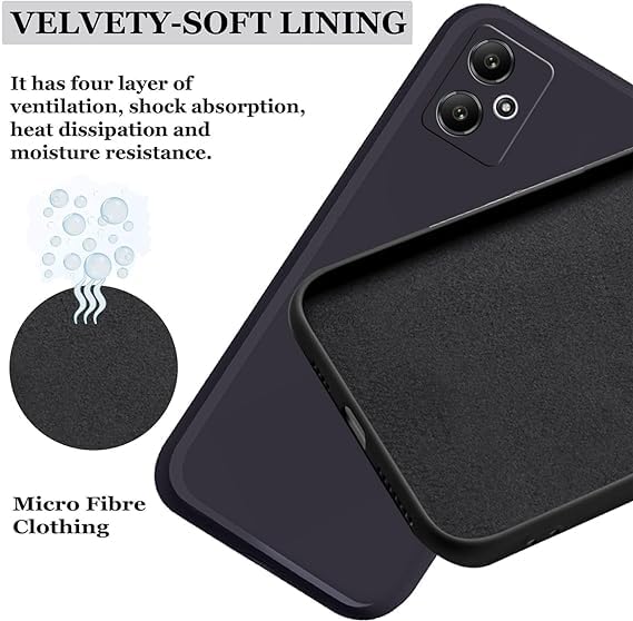 Image of A rtistque Liquid Silicone Back Cover Case for Mi Redmi 13C 5G / Poco M6 5G Shockproof TPU Soft Flexible with Camera Protection - Black
