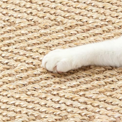 Image of Graciadeco Cat Scratcher Mat 23.6 inch x 15.7 inch Sisal Rope 2 Packs Cat Scratch Furniture Protector with Velcro & Catnip