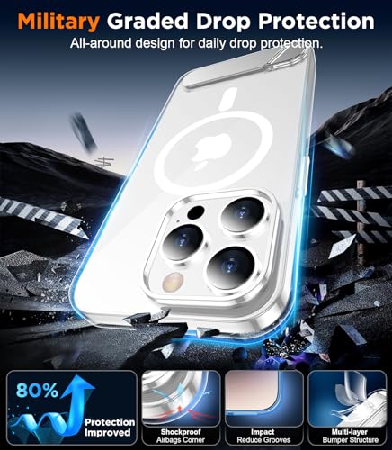 Image of Magnetic Compatible with iPhone 14 Pro Case, [Built-in Invisible Kickstand][Compatible with MagSafe] [Military Grade Shockproof] Slim Thin Phone Case for iPhone 14 Pro 6.1 inch
