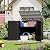 ZZM Large Outdoor Storage Shed, 48 Cu Ft Resin Versatile Storage Cabinet for Patio Accessories, Trash Cans & Garden Tools, Durable Horizontal Storage Box with Lockable Lid (Black)