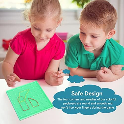 Geoboard with Rubber Bands, Double Sided Geoboard Kids Teaching Aids A Classic Toy Mathematical Manipulative Board Graphical Educational Toys for Kid Student Adult
